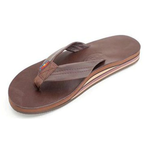 Rainbow Sandals Double Layer Leather Flip Flop Thong Sandal - Classic Mocha - Mens - X-Large / 10.5-12