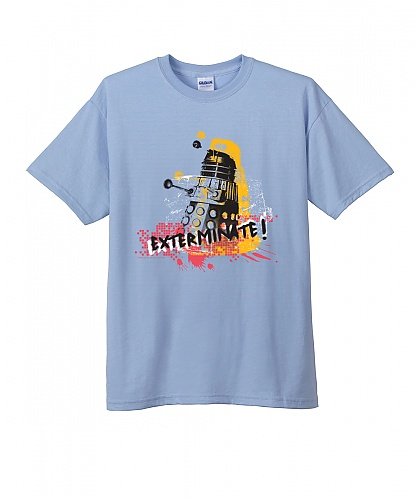 Doctor Who - Exterminate - Carolina Blue Basic Tee