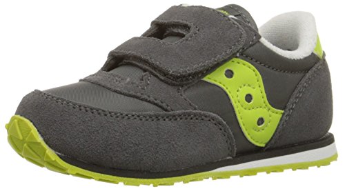 Saucony Jazz Hook and Loop Sneaker (Toddler/Little Kid),Grey/Citron,11.5 M US Little Kid