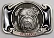 Bull Dog Enamel Pewter Belt Buckle