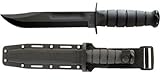 KA-BAR 1213 Black Fighting/Utility Knife, Kydex Sheath, 7 in., Plain