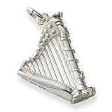 Bijou musique pendentif en argent : harpe