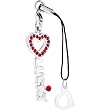 Jeweled LUCKY HEART Cell Phone Charm