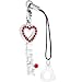 Jeweled LUCKY HEART Cell Phone Charm