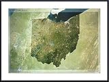 Ohio State From Space, Framed Art Print