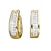 14K Yellow Gold 1 ct. Princess Cut Diamond Huggie Earrings
