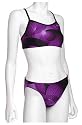 Speedo Womens Rising Sun Lycra 2-Piece V-Back Swimsuit, Purple, Size 10