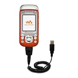 Coiled Power Hot Sync and Charge USB Data Cable w/ Tip Exchange for the Sony Ericsson W600 W600i - Gomadic Brand