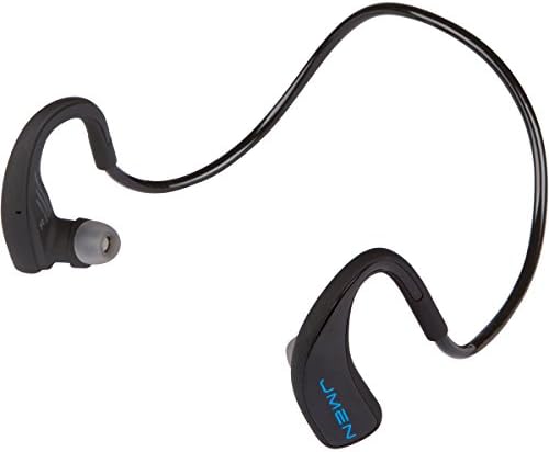 Jmen Bluetooth Headphones V4.0 Wireless Sport Stereo, In-Ear Noise Cancelling, Running Ear buds, Indoors, Outdoors, Gym, SweatProof, HD Headset with Mic, For All Smart Phones, iPhone, Android Black