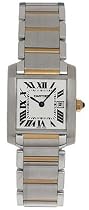 Cartier Tank Watch - Cartier Midsize Tank Francaise Stainless Steel and 18K Gold Watch #W51012Q4