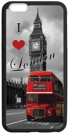 Cool Design Art I Love London Red Bus City for iPhone 6 Plus 5.5" Back Cover Case (Laser Technology)