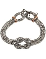 Stainless Steel Mesh Bracelet 07.50 Inch With Rose Immerse lated Trim Fb268