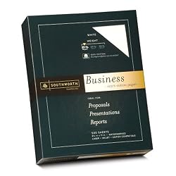Southworth 13C 100% Cotton Business Paper, 20 lbs., 8-1/2 x 11, White, 500/Box