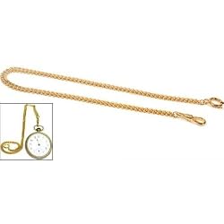 Pocket Watch Chain FOB Yellow Gold Plated 13.75" New