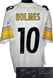 Santonio Holmes Autographed/Hand Signed Pittsburgh Steelers White Reebok EQT Jersey- Holmes Hologram
