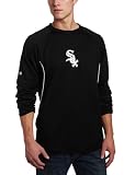 MLB Men's Chicago White Sox Long Sleeve Crew Neck Thermabase Tech Fleece Pullover by Majestic (Pro Black/Pro White, Medium)