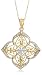10k Two-Tone Gold Diamond-Shaped Filigree Pendant, 18