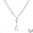 FPJ Dazzling Necklace With 17.95ctw Precious Stones - Genuine 4mm Freshwater Pearls, Topazes Made in 14K White Gold. Total item weight 11.0g
