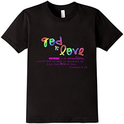 Kids God is Love Christian Shirt Gift with Scripture 8 Black