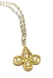 Diamond Gothic Cross Two Tone Pendant Necklace, 18k Gold, 18 Long Chain (T.w 0.35)