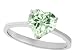 Tommaso Design(tm) Genuine Green Amethyst Heart Shape 8mm Solitaire Engagement Ring in 14 kt White Gold Size 4