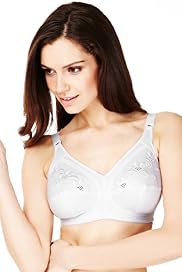Total Support Non-Wired Floral Embroidered Crossover B-G Bra
