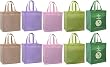 Reusable Grocery Tote Bag Super Saver 10 Pack Combo, Summer Colors +1 Printed "A World of Thanks"