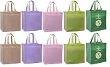 Reusable Grocery Tote Bag Super Saver 10 Pack Combo, Limited Edition Colors +1 Printed 