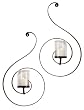 Set of 2 Delicate Swirl Design Candle Wall Sconces 25"