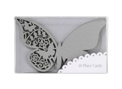 TALKING TABLES SOMETHING IN THE AIR SILVER 10-Pack Butterfly Place Cards