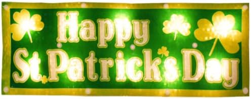 Sienna 79564 - 16" x 5" 10 Light White Wire "Happy St. Patrick's Day" Banner (661/52406111)