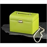 Four Level Jewelry Case in Lime Leather