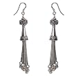 Mothers Day Gift Ideas Silver Dangle Earrings Handmade Jewelry 3.25 inches (ers286)