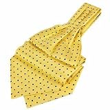 Forzieri Polkadot Pattern Pure Silk Ascot Yellow