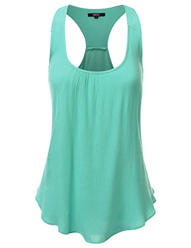 NINEXIS Women's Sleeveless Chiffon Racerback Tank Tops