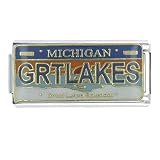 License Plate Michigan X2 Italian Charms Bracelet Link
