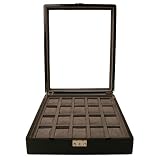 Watch Storage Box for 20 Watches Single Level Extra Clearance Black Finish See Thur Top