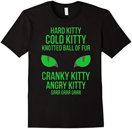 Men's Hard Kitty - Cold Kitty - Knotted Ball Of Fur - Grrr T-Shirt Medium Black