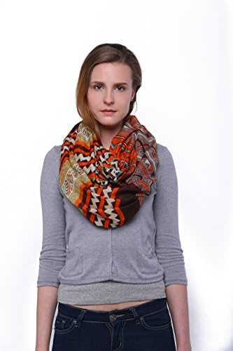 Scarfand's Mixed Infinity Brick Scarf (Chevron Orange)