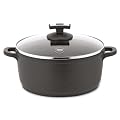 Berndes 093124 Aluguss Ecofit Kochtopf mit Glasdeckel 24 cm, mit Thermoflammschutz