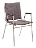 Global(R) Stacking Chair With Arms, Gray