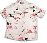 Flamingo Lagoon Ladies Hawaiian Aloha Shirt