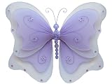Hanging Nylon Butterfly Decorations - nursery bedroom wedding party shower room wall dcor - 11 Purple Sasha