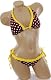 Discount  Sexy Bathing Suit Brown White Polka Dot Yellow Ruffle Trim Top Brazilian Cut Bottom Bikini Swimsuit Price Going Up Soon