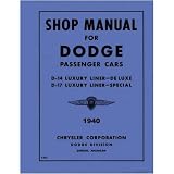 1940 DODGE Shop Service Repair Manual Book by Dodge