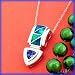  : 14K WHITE GOLD .45 CT TANZANITE AUSTRALIAN OPAL PENDANT
