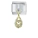 Jewelry : Rhinestone Teardrop Italian Charms Bracelet Link
