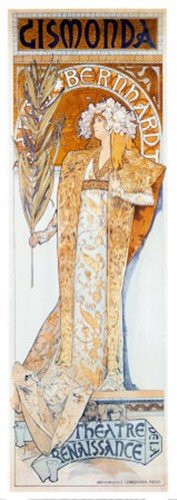 Gismonda, Theatre de la Renaissance Art Poster PRINT Alphonse Mucha 19x54