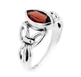 Sterling Silver Celtic Knot Large Garnet Ring (Size 4,5,6,7,8,9,10,11,12,13,14,15)