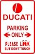 DUCATI PARKING ONLY italian bike street sign